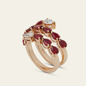 Ruby and Diamond Twist Ring