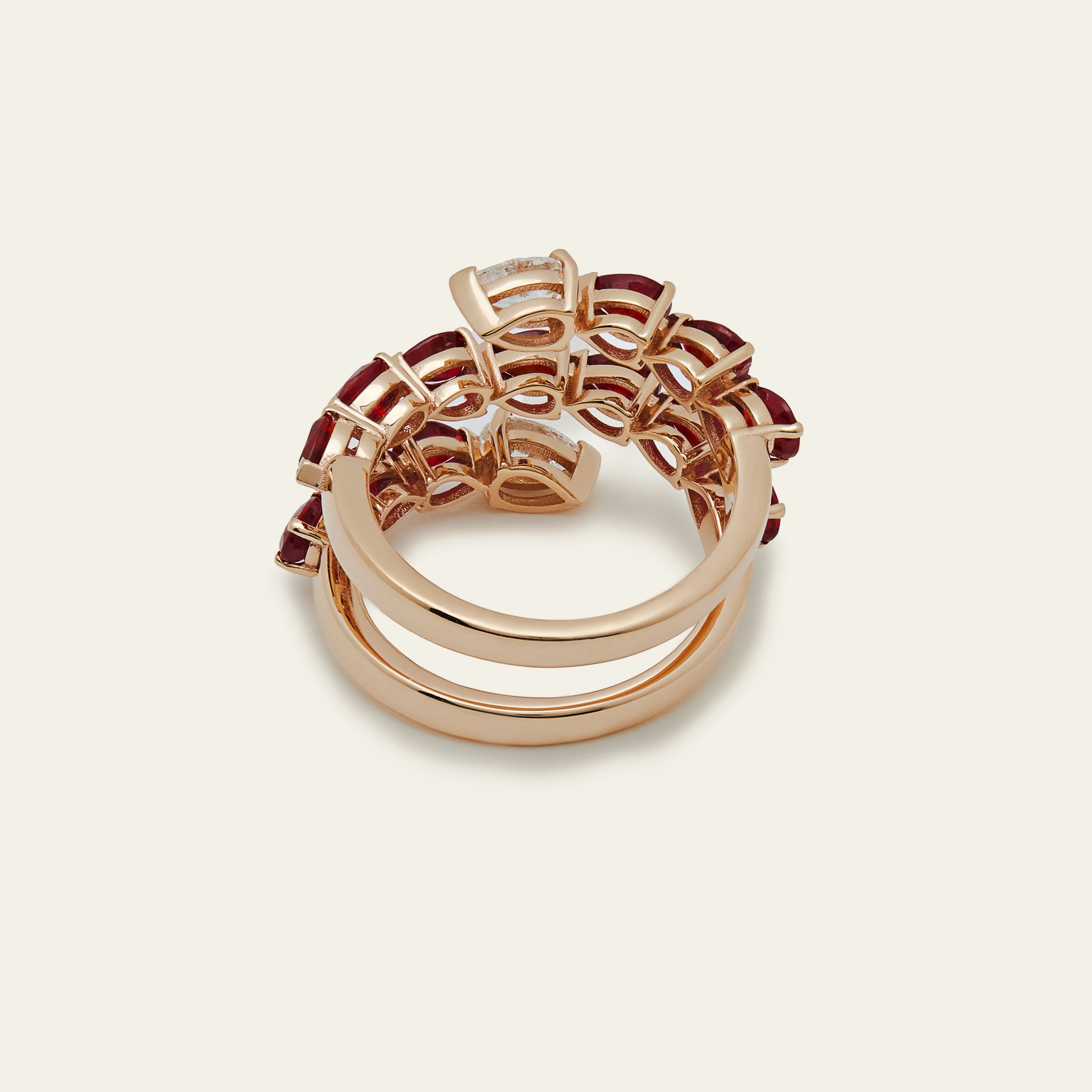 Ruby and Diamond Twist Ring