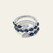 Sapphire and Diamond Twist Ring