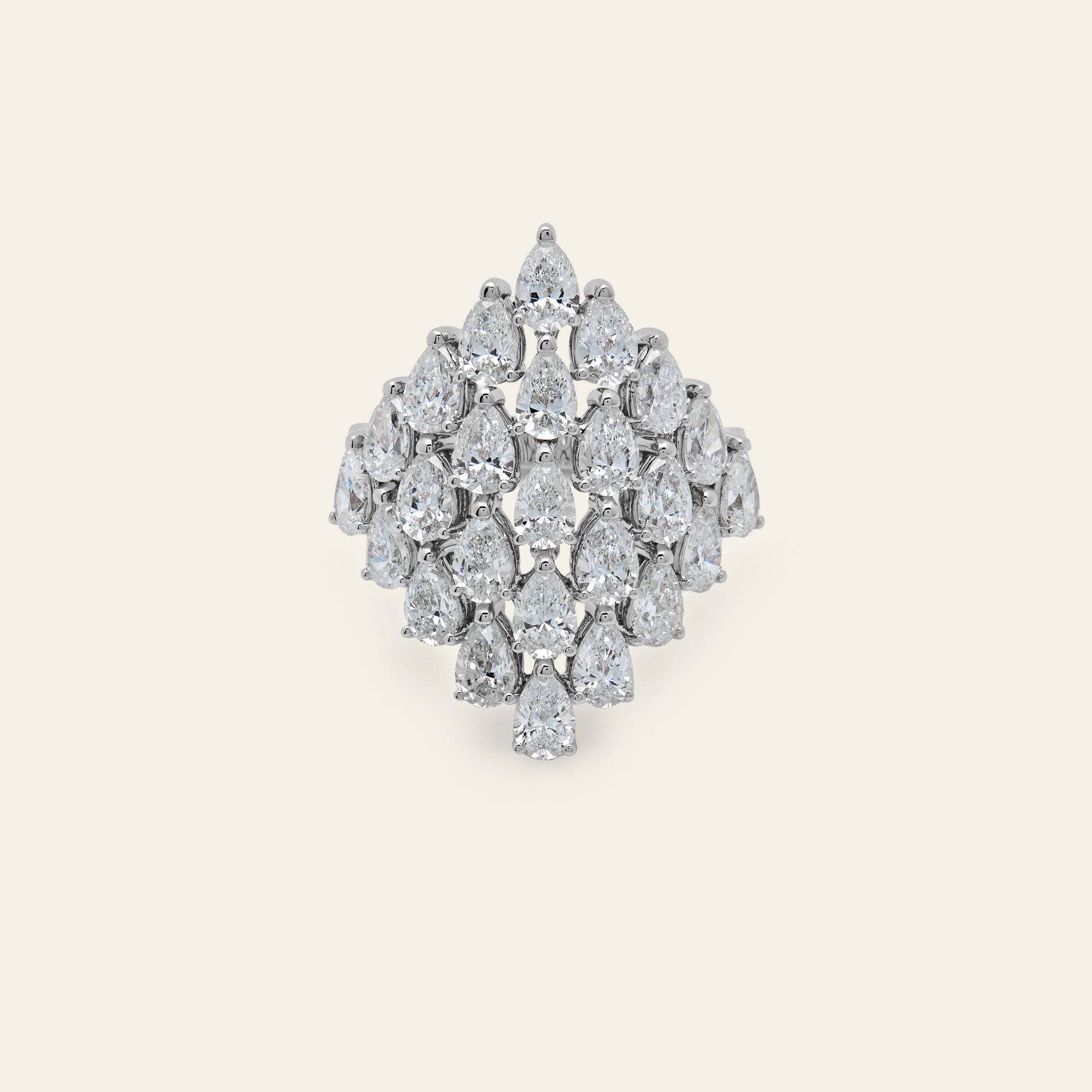 Pear Diamond Shield Ring