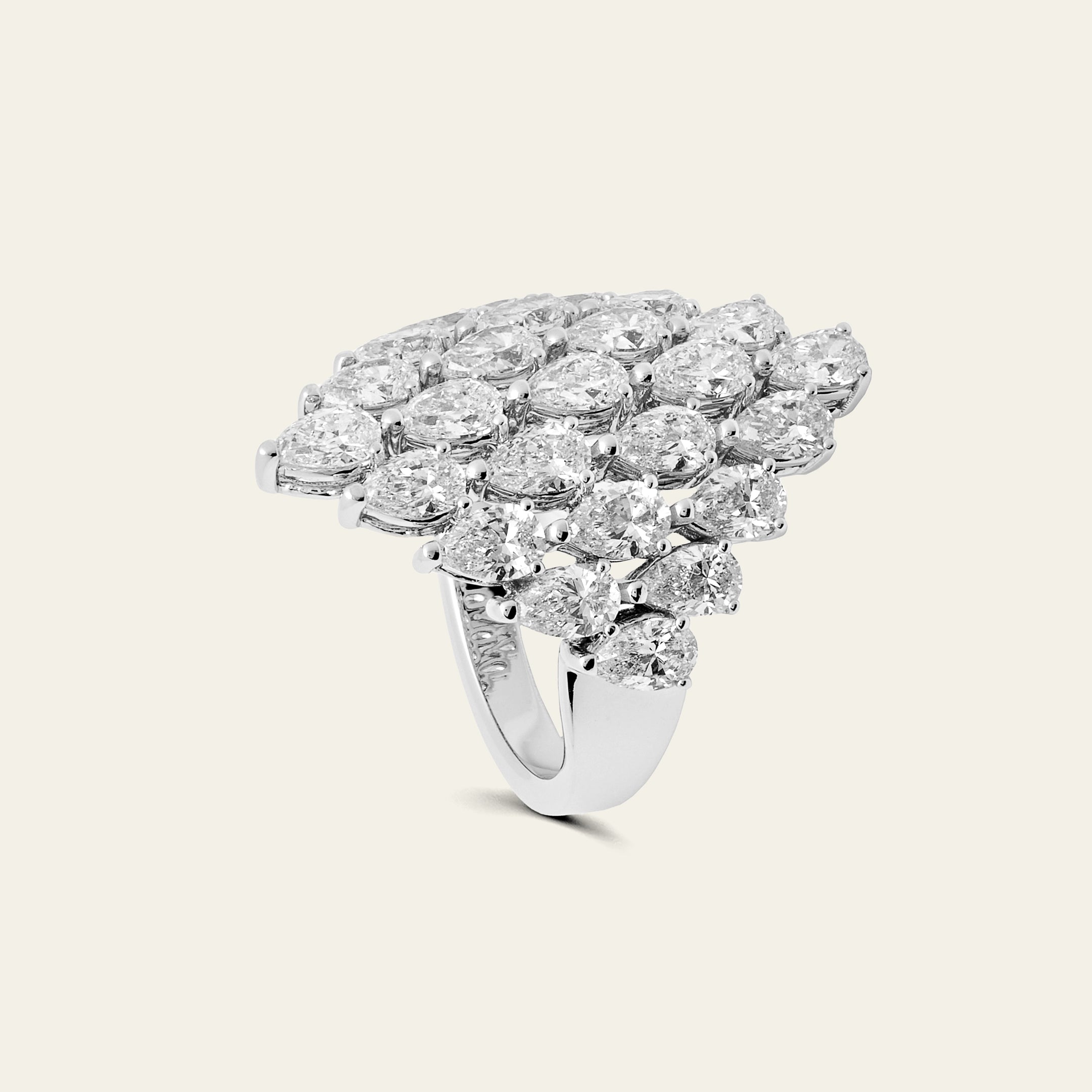 Pear Diamond Shield Ring