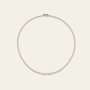 Riviera 7.3 Carat Graduated Diamond Tennis Necklace in Yellow Gold