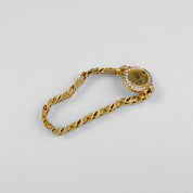 Rolex Cellini 2435 'Ladies' Yellow Gold Champagne Diamond Dial Diamond Bezel