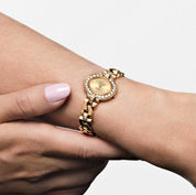 Rolex Cellini 2435 'Ladies' Yellow Gold Champagne Diamond Dial Diamond Bezel