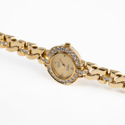 Rolex Cellini 2435 'Ladies' Yellow Gold Champagne Diamond Dial Diamond Bezel