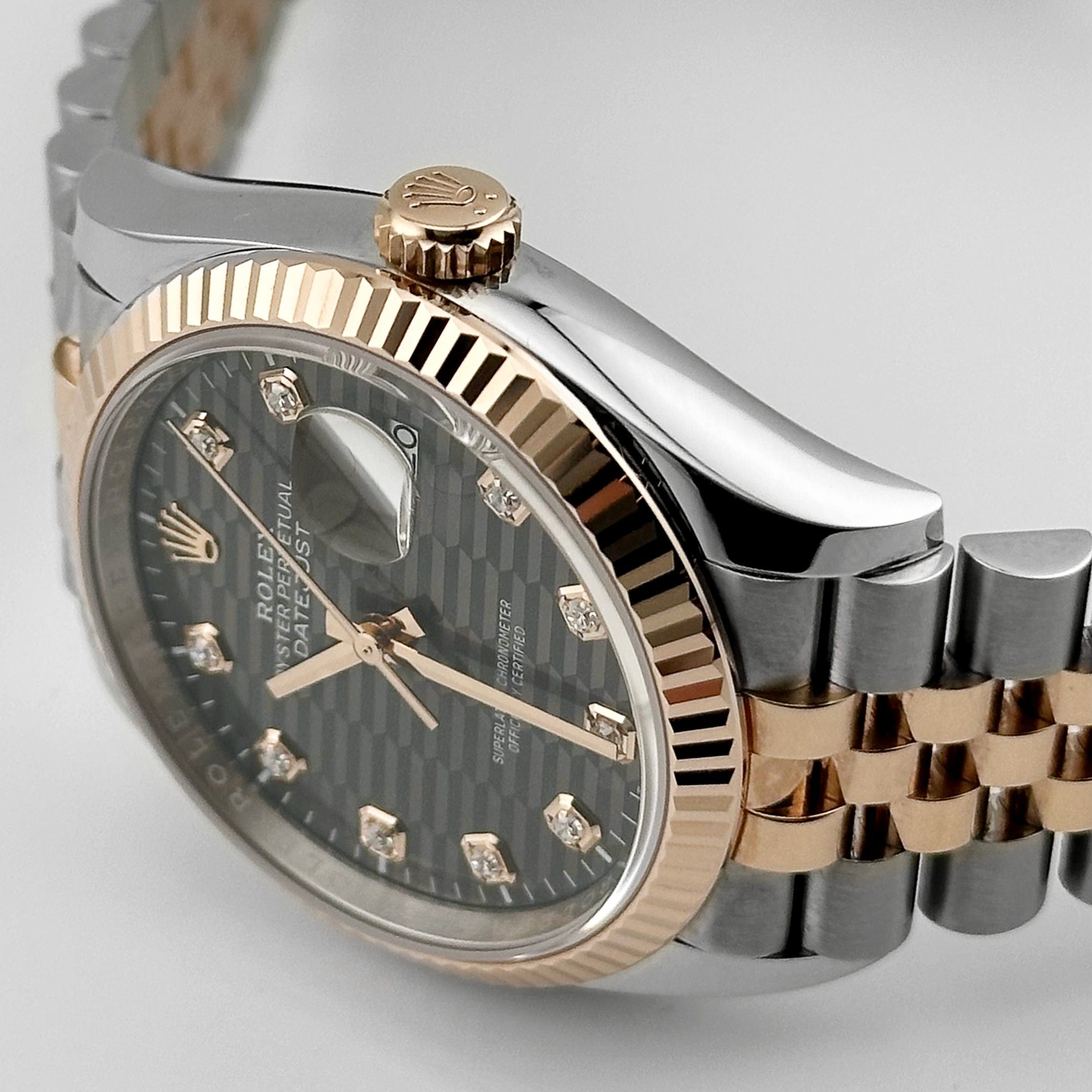 Rolex Datejust 126231 Rose Gold Stainless Steel Slate Motif Diamond Dial (2023)
