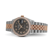 Rolex Datejust 126281RBR Rose Gold Stainless Steel Slate Diamond Dial Diamond Bezel Jubilee (2025)
