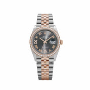 Rolex Datejust 126281RBR Rose Gold Stainless Steel Slate Diamond Dial Diamond Bezel Jubilee (2025)