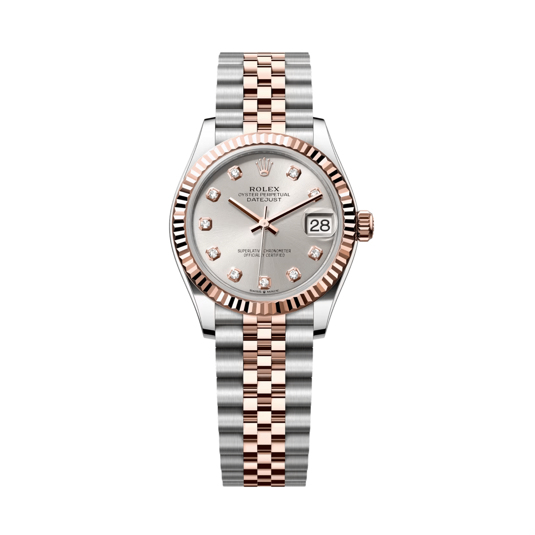 Rolex Datejust 278271 'Ladies' Stainless Steel Rose Gold Silver Diamond Dial (2025)