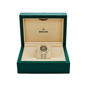 Rolex Datejust 278383RBR Two-Toned Yellow Gold Stainless Steel Green Flower Dial