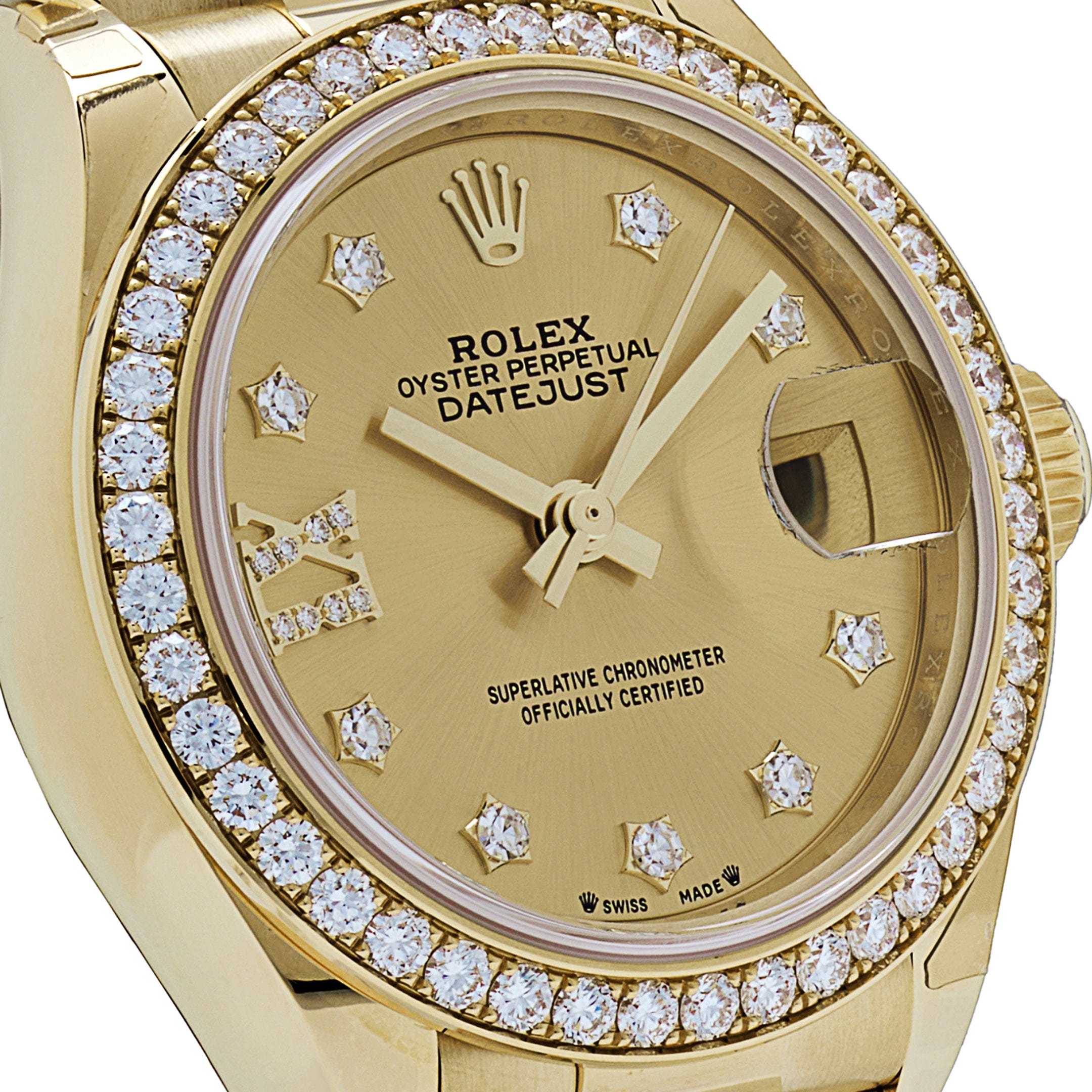 Rolex Datejust 28 279138RBR 'Ladies' Yellow Gold Champagne Diamond Dial President (2025)