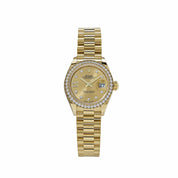 Rolex Datejust 28 279138RBR 'Ladies' Yellow Gold Champagne Diamond Dial President (2025)