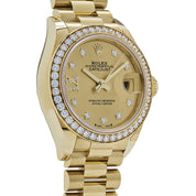 Rolex Datejust 28 279138RBR 'Ladies' Yellow Gold Champagne Diamond Dial President (2025)