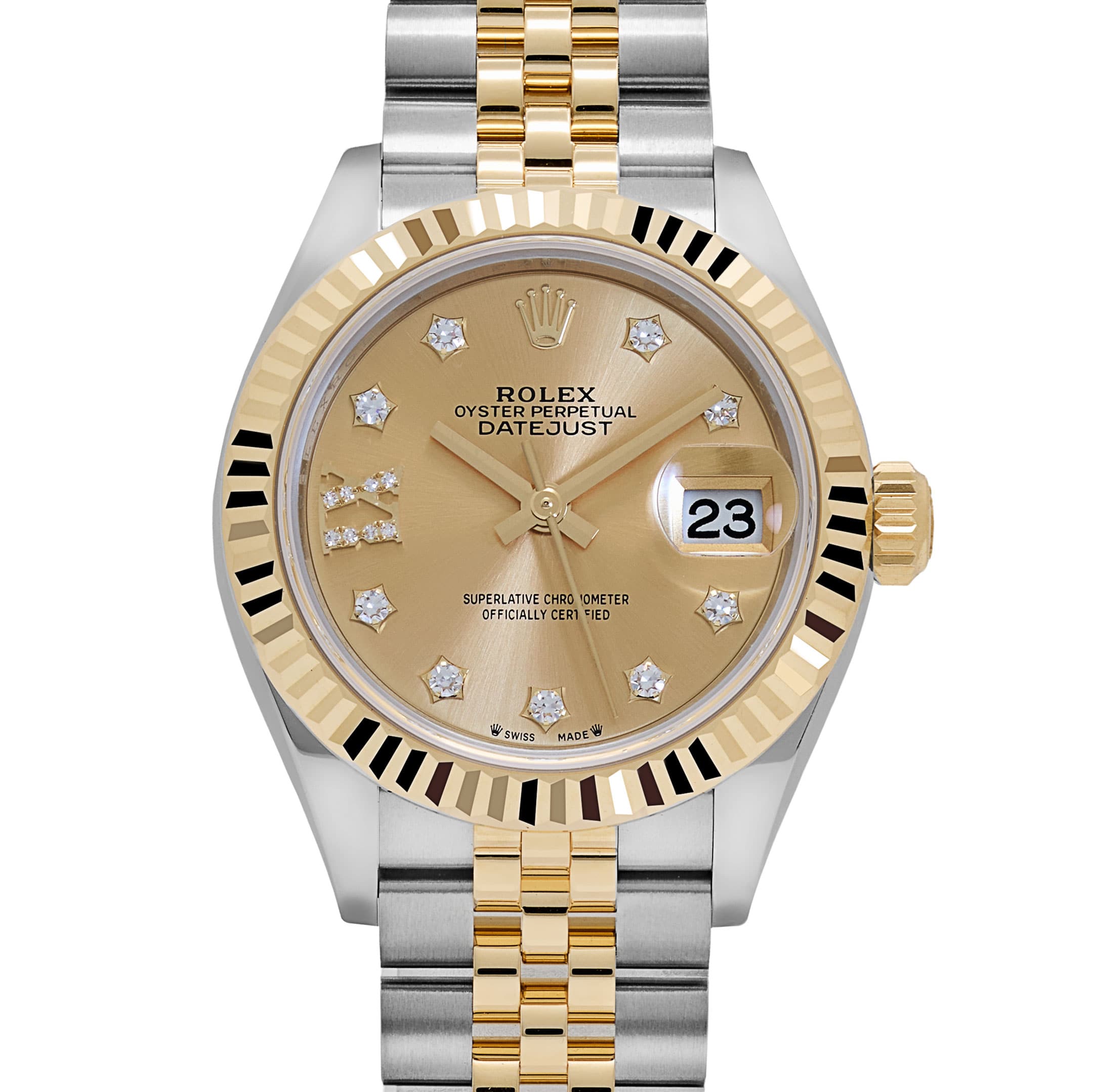Rolex Datejust 28 279173 'Ladies' Stainless Steel Yellow Gold Champagne Diamond Dial Jubilee (2026)