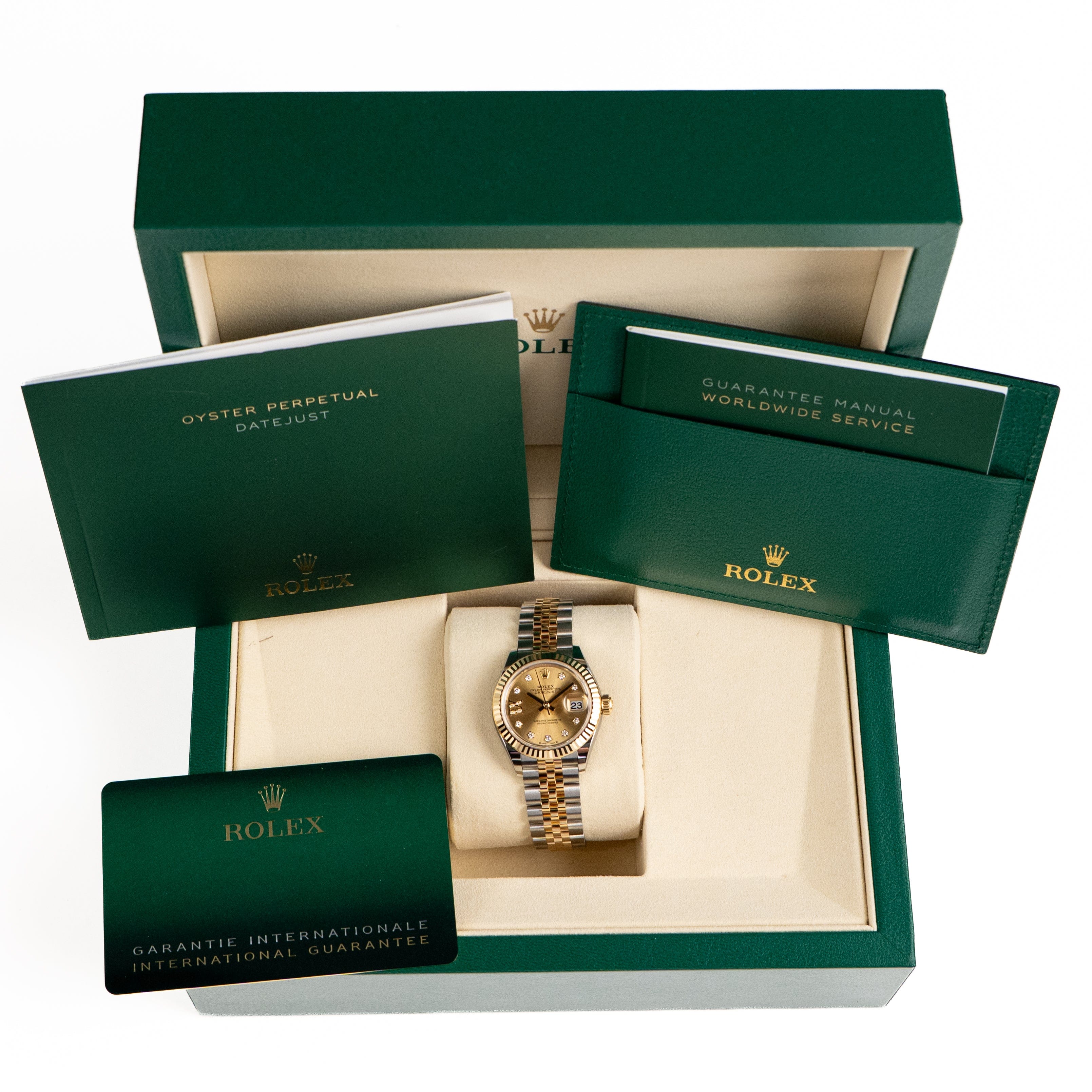 Rolex Datejust 28 279173 'Ladies' Stainless Steel Yellow Gold Champagne Diamond Dial Jubilee (2026)