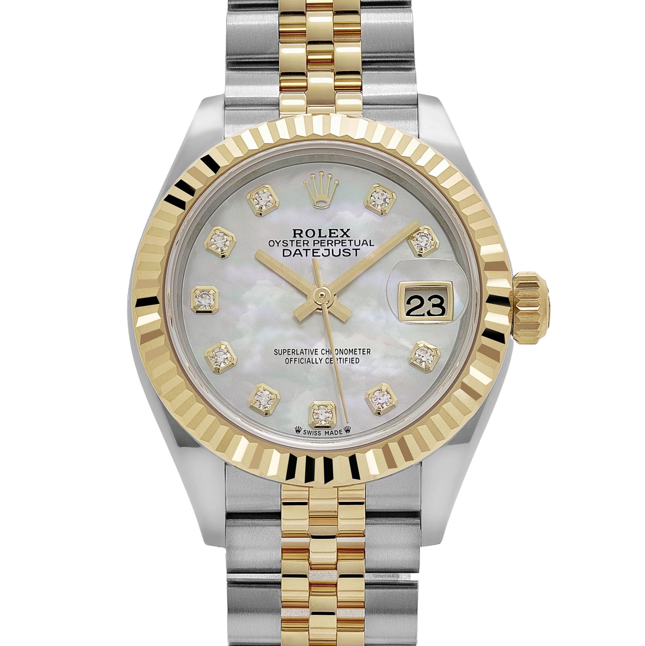 Rolex Datejust 28 279173 'Ladies' Stainless Steel Yellow Gold Mother of Pearl Diamond Dial Jubilee (2025)