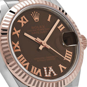 Rolex Datejust 31 278271 'Ladies' Rose Gold Stainless Steel Roman Chocolate Dial Jubilee (2024)