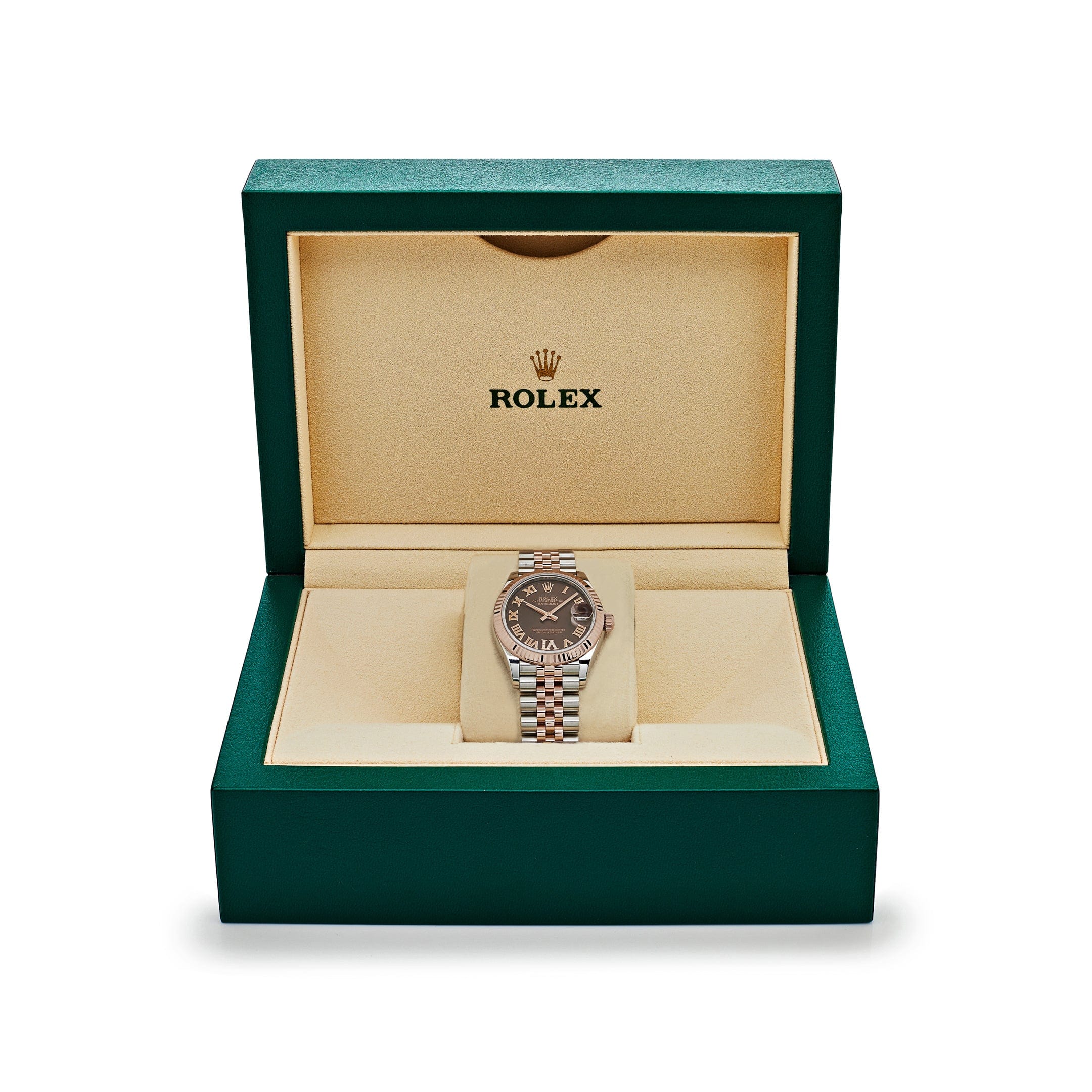 Rolex Datejust 31 278271 'Ladies' Rose Gold Stainless Steel Roman Chocolate Dial Jubilee