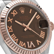Rolex Datejust 31 278271 'Ladies' Rose Gold Stainless Steel Roman Chocolate Dial Jubilee
