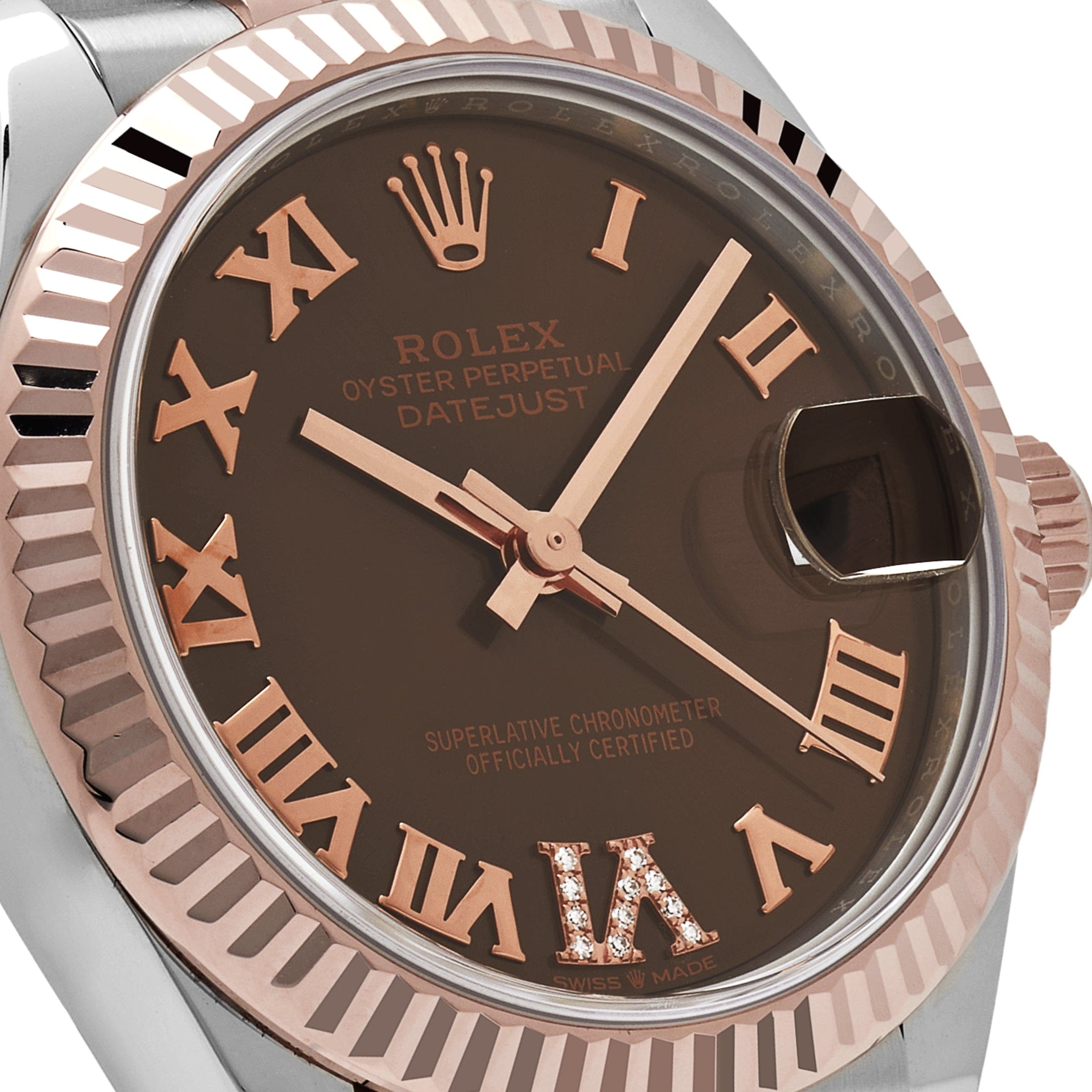 Rolex Datejust 31 278271 'Ladies' Rose Gold Stainless Steel Roman Chocolate Dial Jubilee
