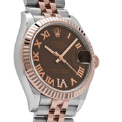 Rolex Datejust 31 278271 'Ladies' Rose Gold Stainless Steel Roman Chocolate Dial Jubilee