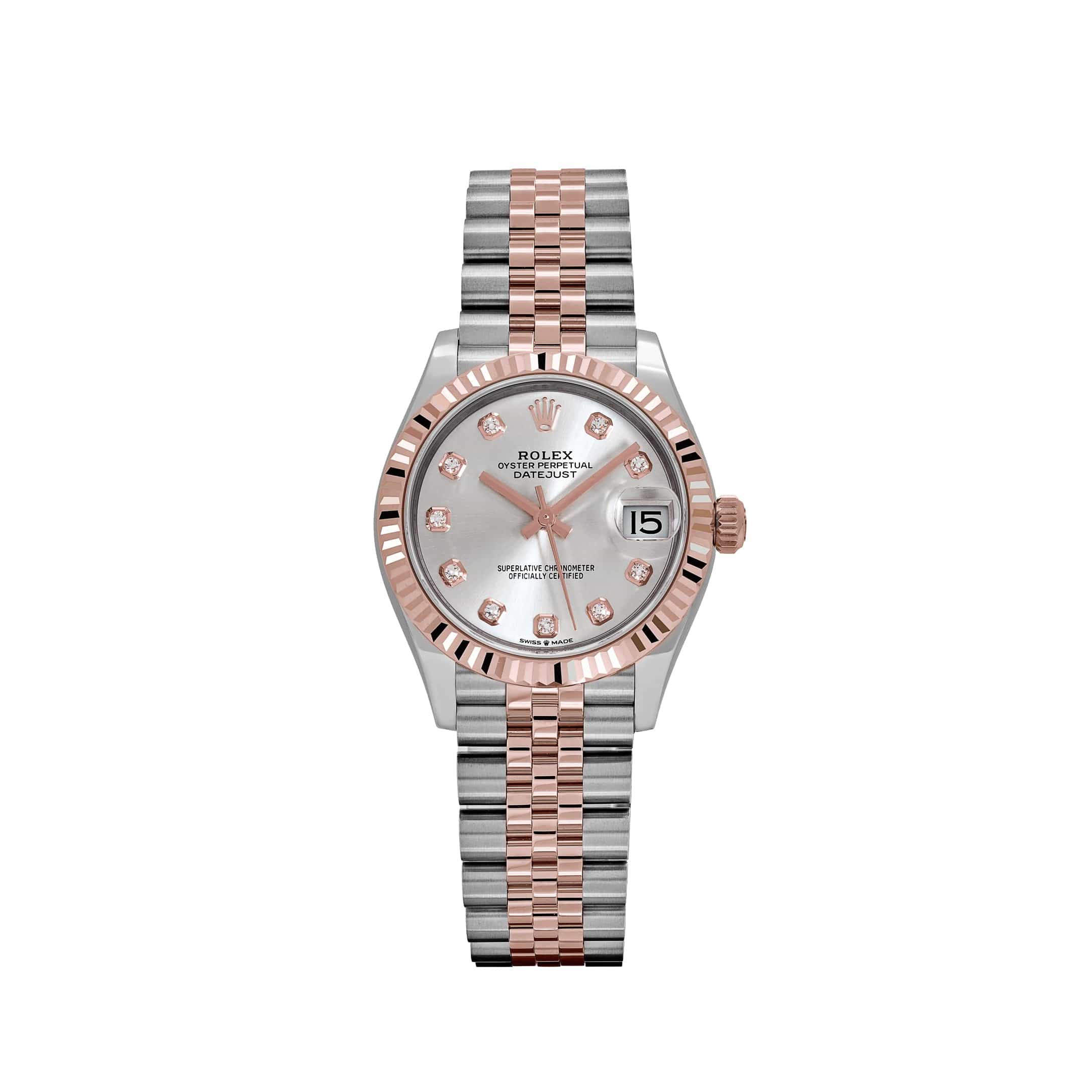 Rolex Datejust 278271 'Ladies' Stainless Steel Rose Gold Silver Diamond Dial (2025)
