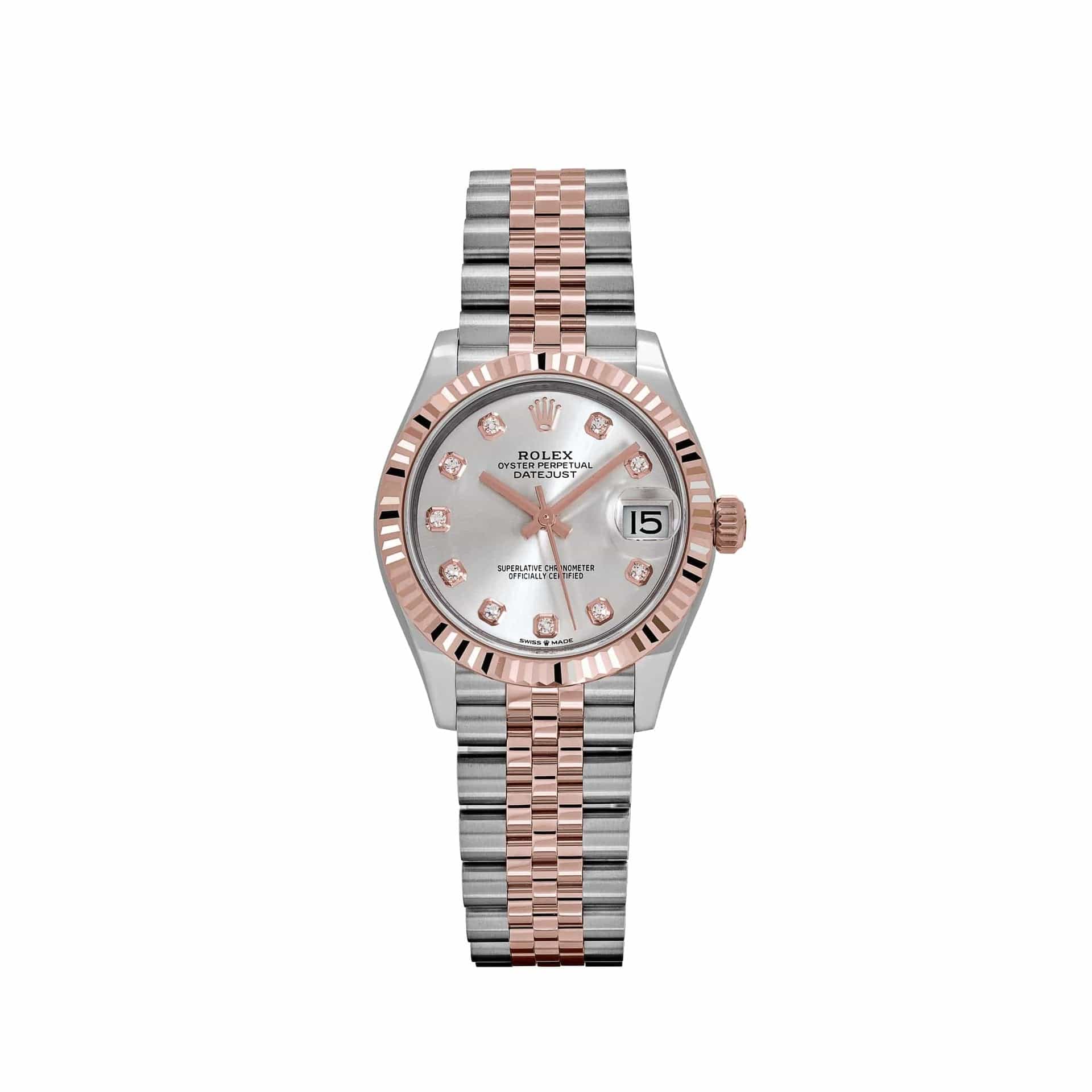 Rolex Datejust 278271 'Ladies' Stainless Steel Rose Gold Silver Diamond Dial (2025)