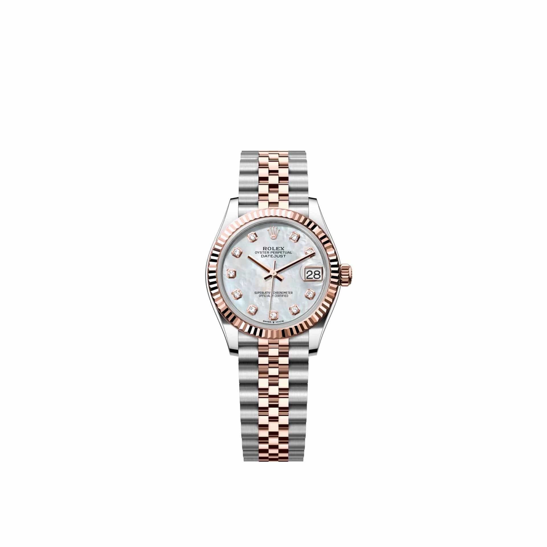 Rolex Datejust 31 278271 Rose Gold Stainless Steel White Mother of Pearl Diamond Dial Jubilee (2026)