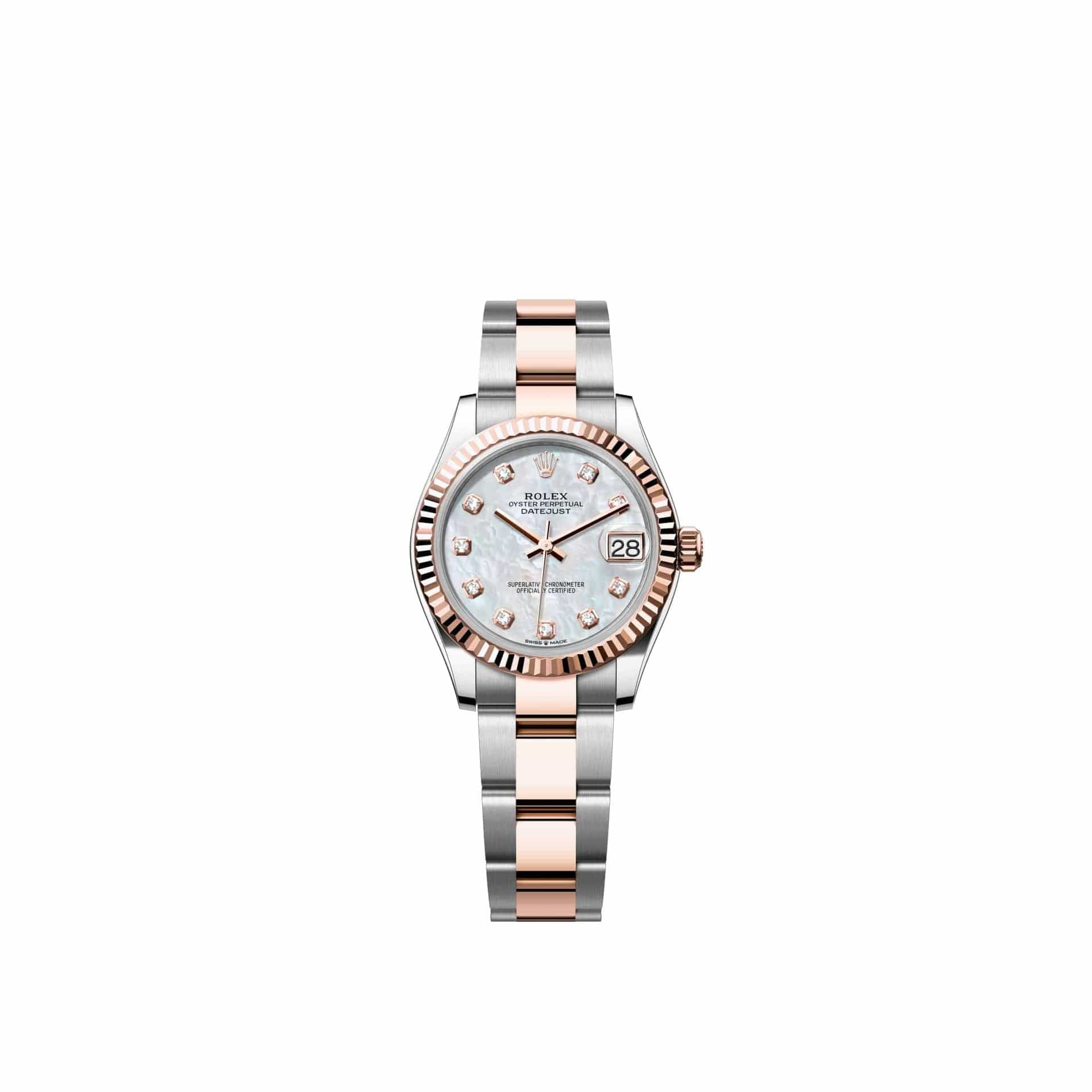 Rolex Datejust 31 278271 Rose Gold Stainless Steel White Mother of Pearl Diamond Dial Oyster (2026)