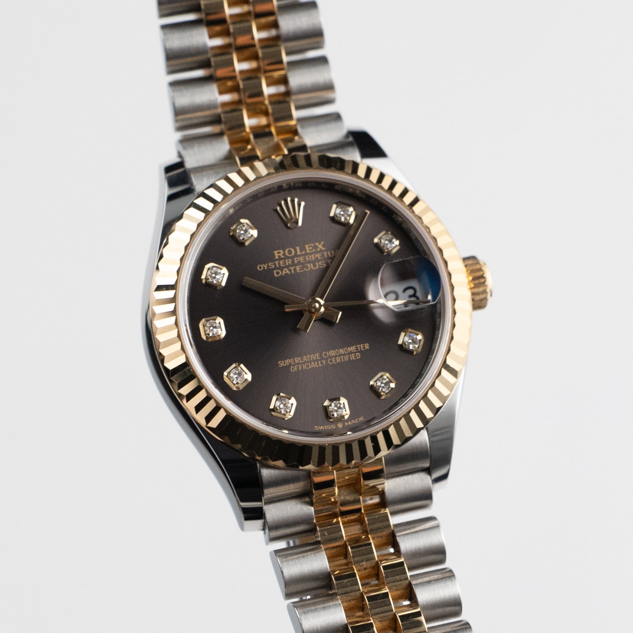 Rolex Datejust 31 278273 'Ladies' Stainless Steel Yellow Gold Dark Grey Diamond Dial Jubilee (2026)