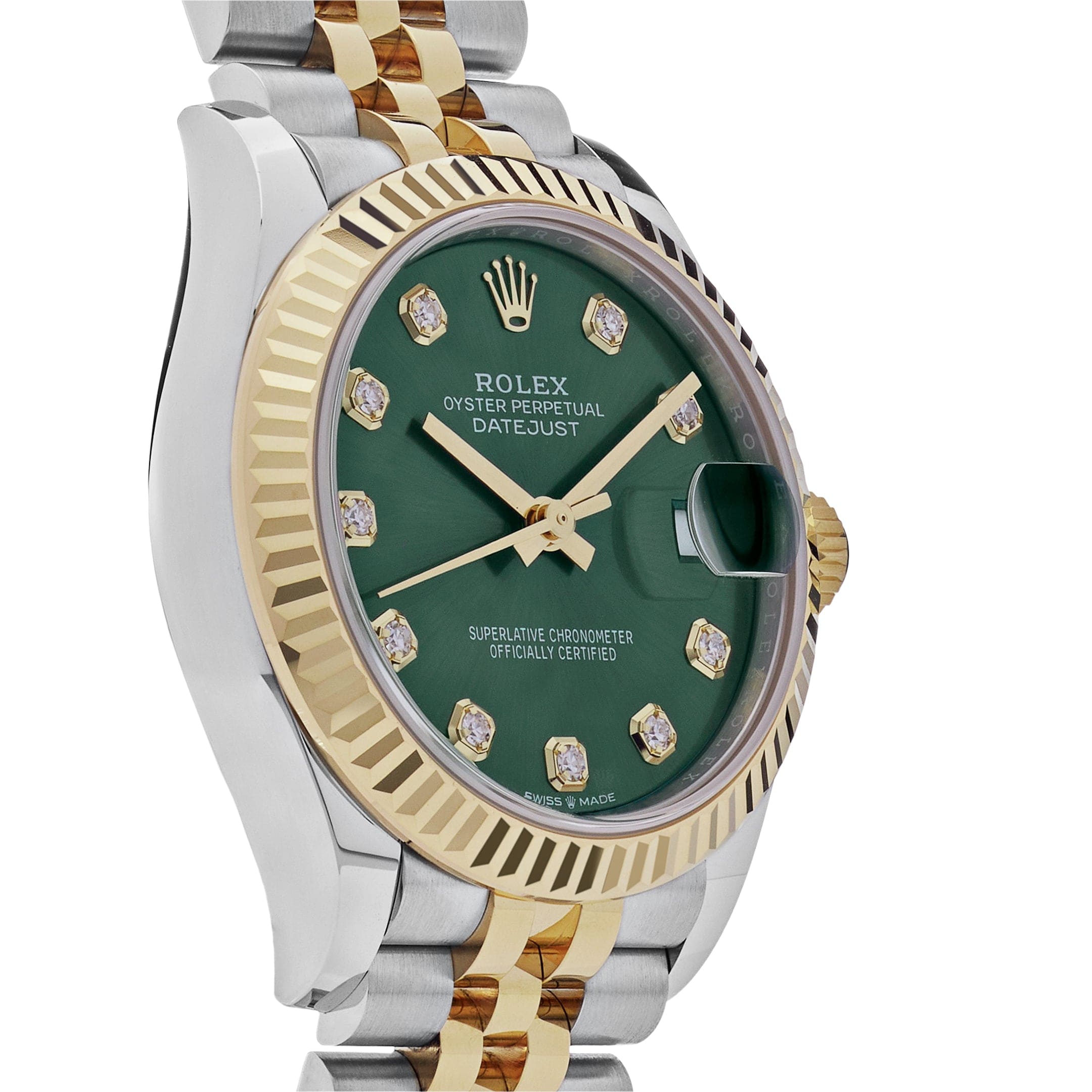 Rolex Datejust 31 278273 'Ladies' Stainless Steel Yellow Gold Olive Green Diamond Dial Jubilee (2026)