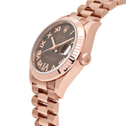 Rolex Datejust 31 278275 'Ladies' Rose Gold Chocolate Roman Numerals Diamond Dial (2022)