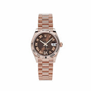 Rolex Datejust 31 278275 'Ladies' Rose Gold Chocolate Roman Numerals Diamond Dial (2022)