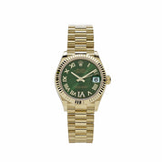 Rolex Datejust 31 278278 'Ladies' Yellow Gold Diamond Green Dial President (2023)