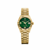 Rolex Datejust 31 278278 'Ladies' Yellow Gold Malachite Diamond Dial (2021)