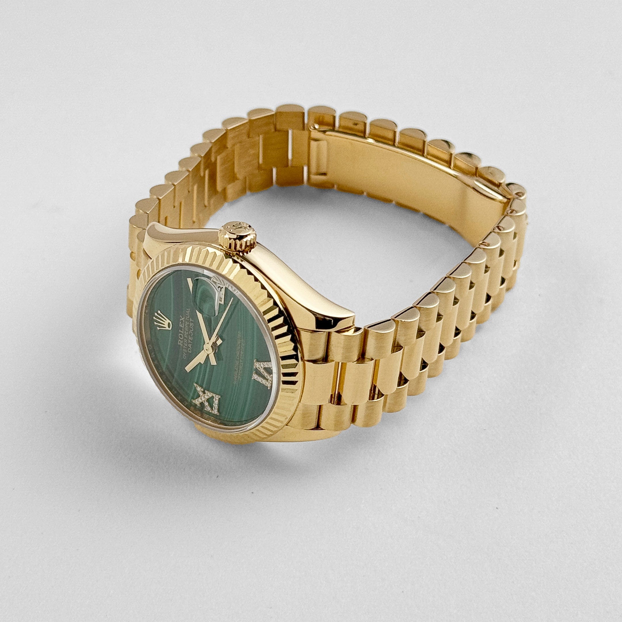 Rolex Datejust 31 278278 'Ladies' Yellow Gold Malachite Diamond Dial