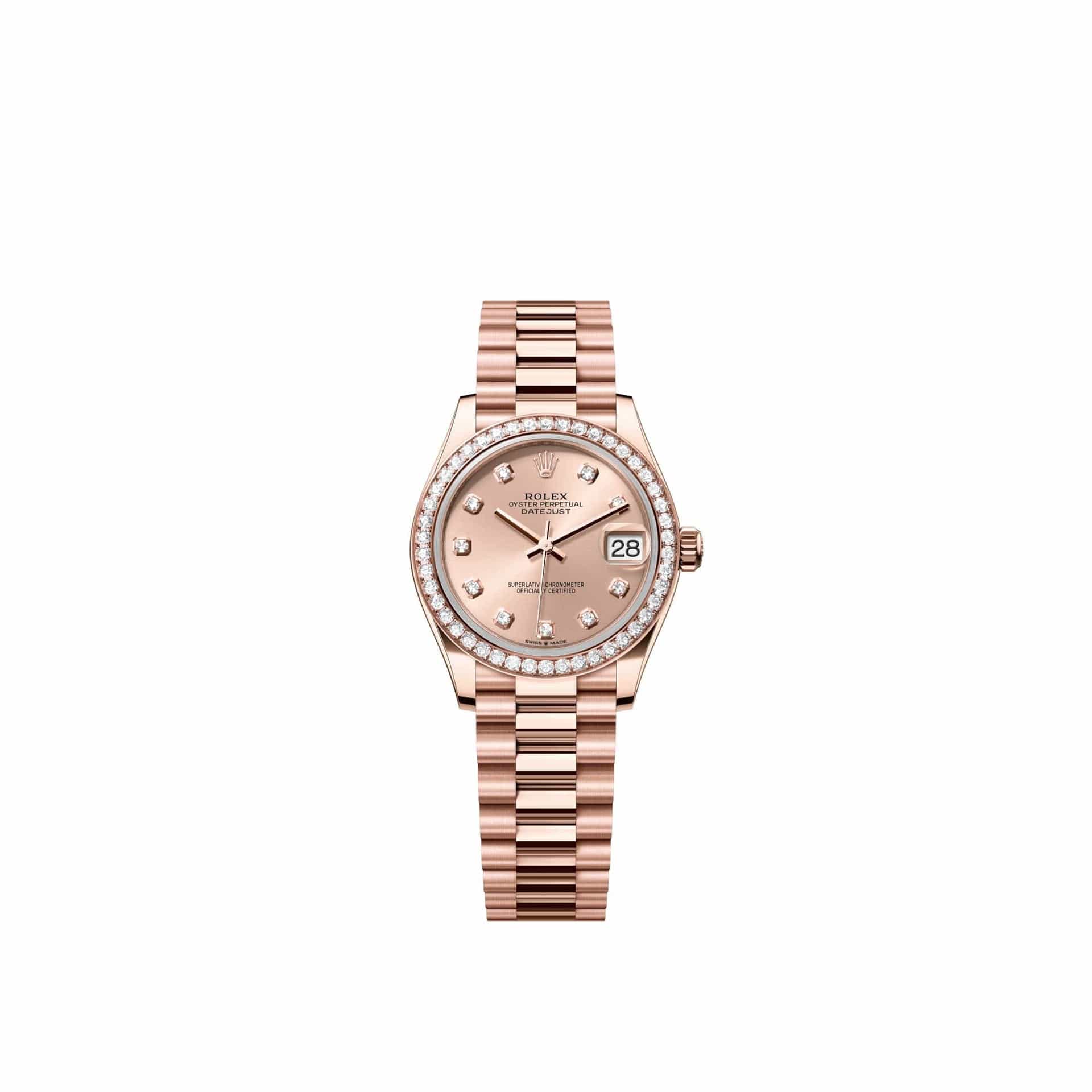 Rolex Datejust 31 278285RBR Rose Gold Rose Diamond Dial President Diamond Bezel (2026)