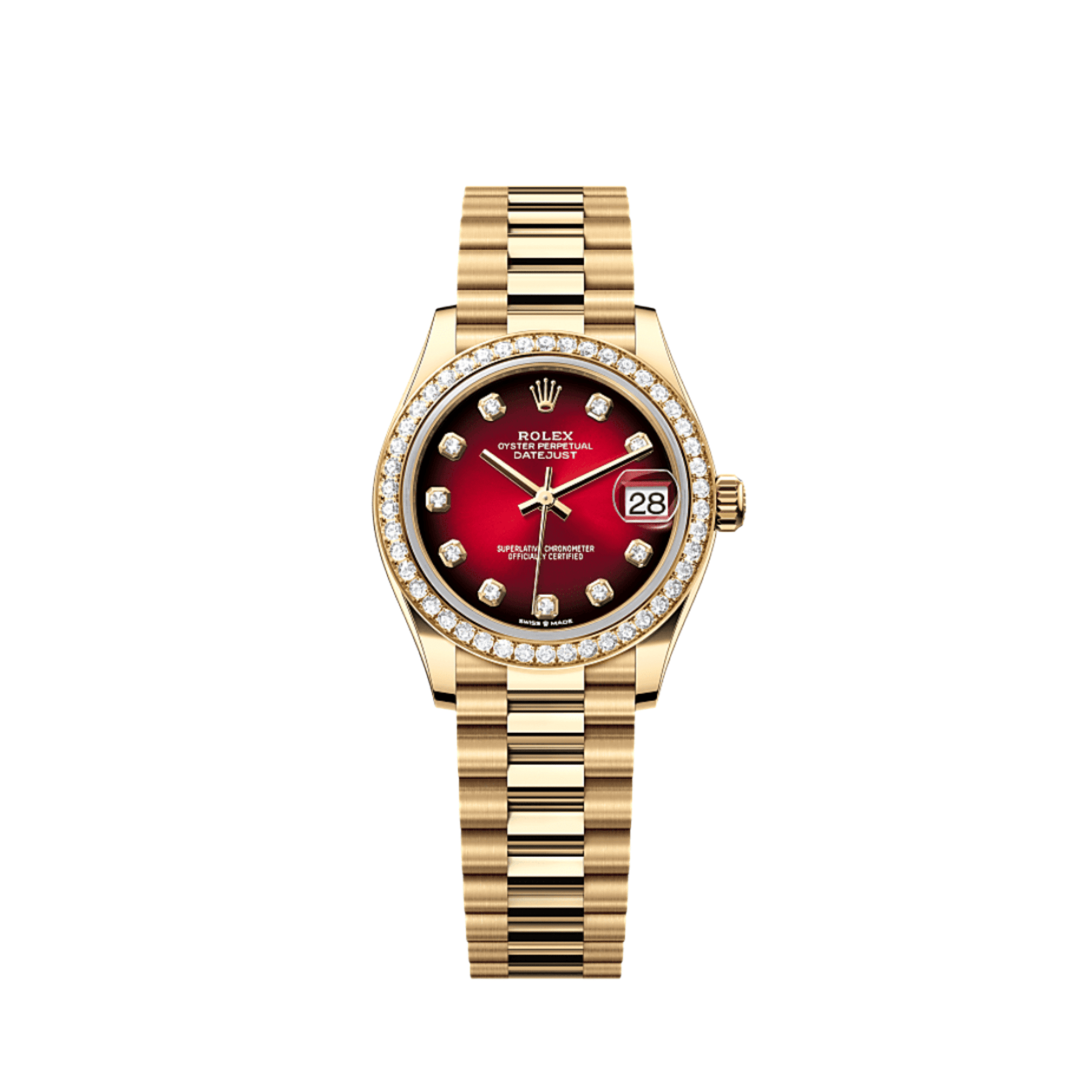 Rolex Datejust 278288RBR Yellow Gold  Red Ombre Dial Diamond Bezel (2025)