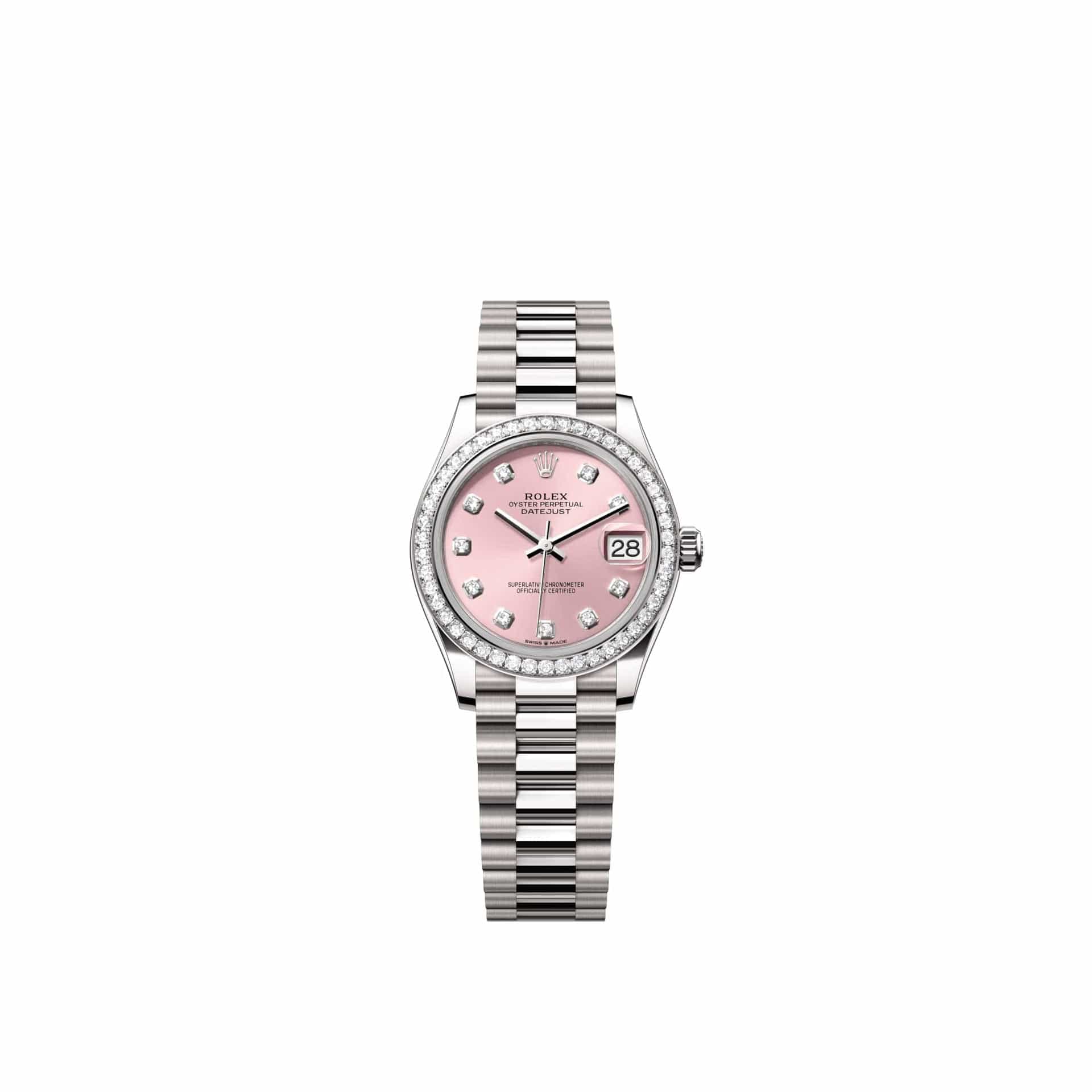 Rolex Datejust 31 278289RBR White Gold Pink Diamond Dial President Diamond Bezel (2026)