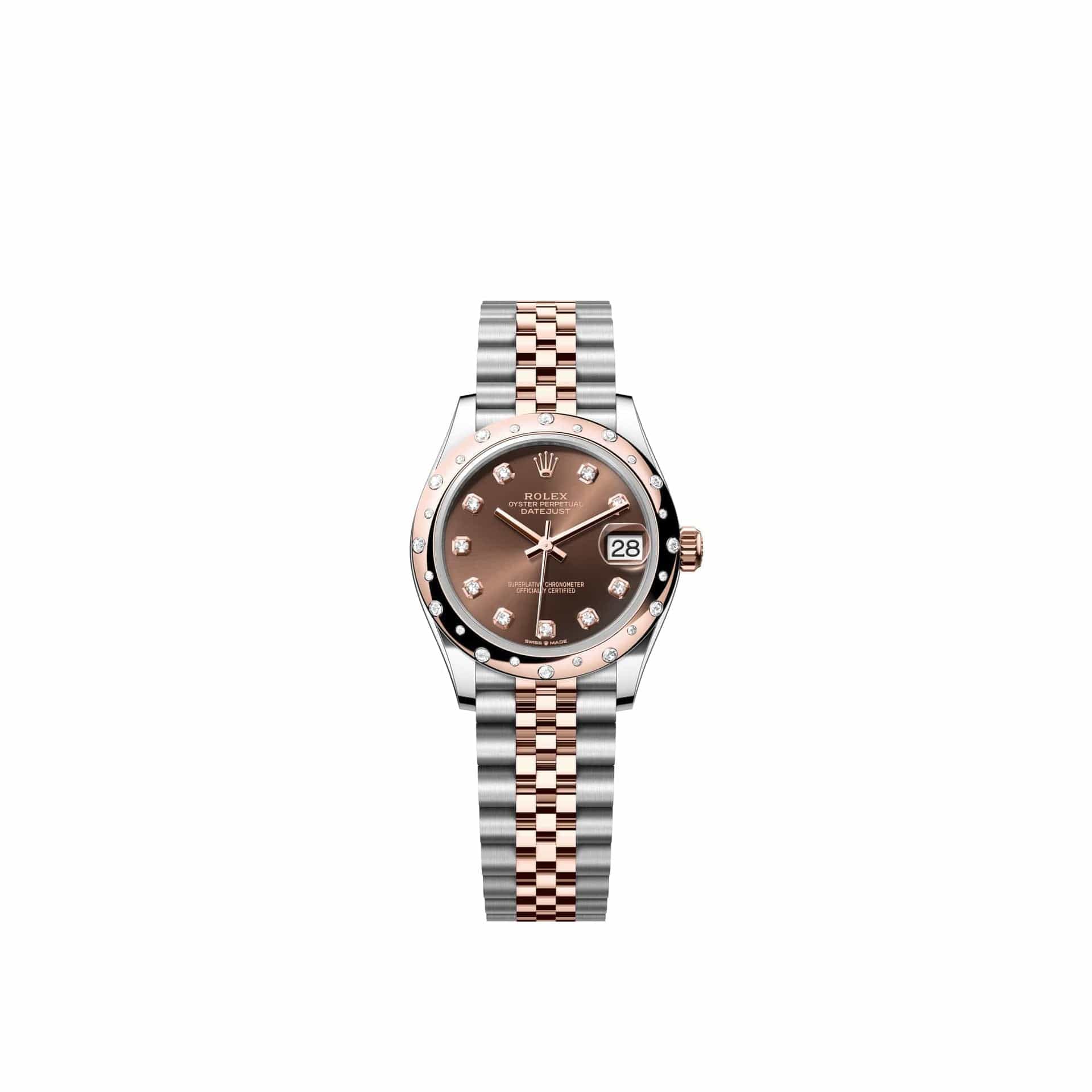 Rolex Datejust 31 278341RBR Rose Gold Stainless Steel Chocolate Diamond Dial Jubilee Diamond Bezel (2026)