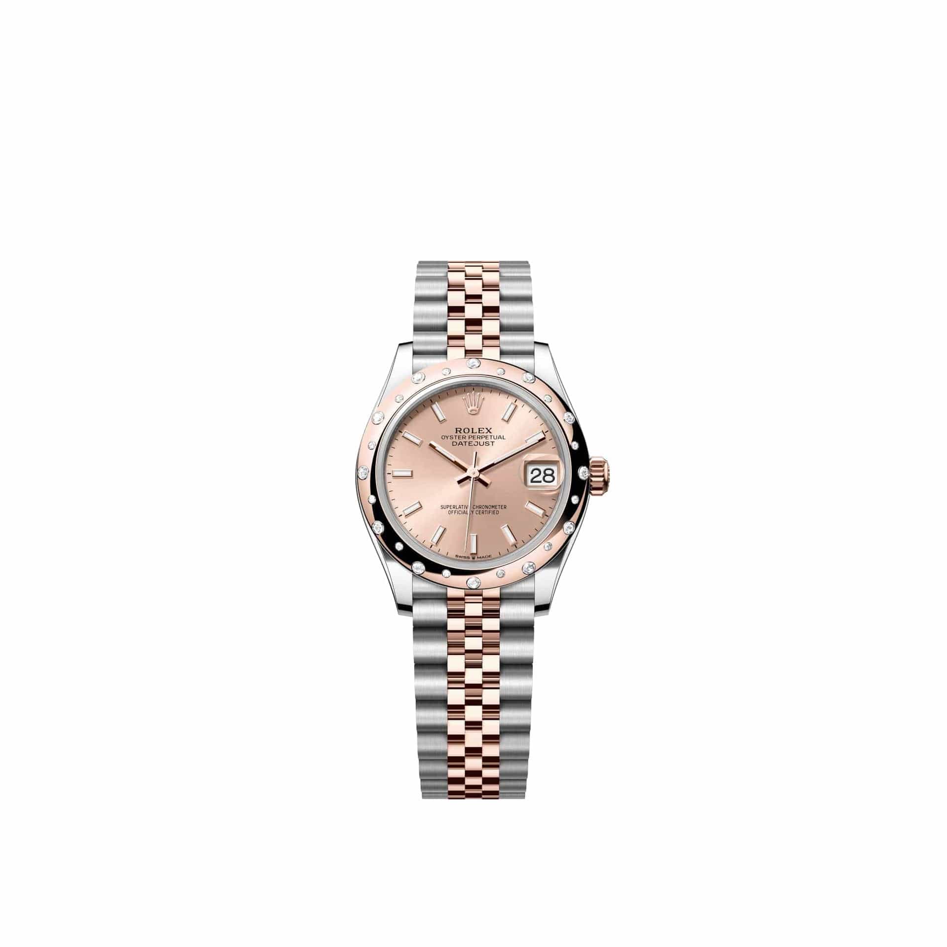 Rolex Datejust 31 278341RBR Rose Gold Stainless Steel Rose Dial Jubilee Diamond Bezel (2026)