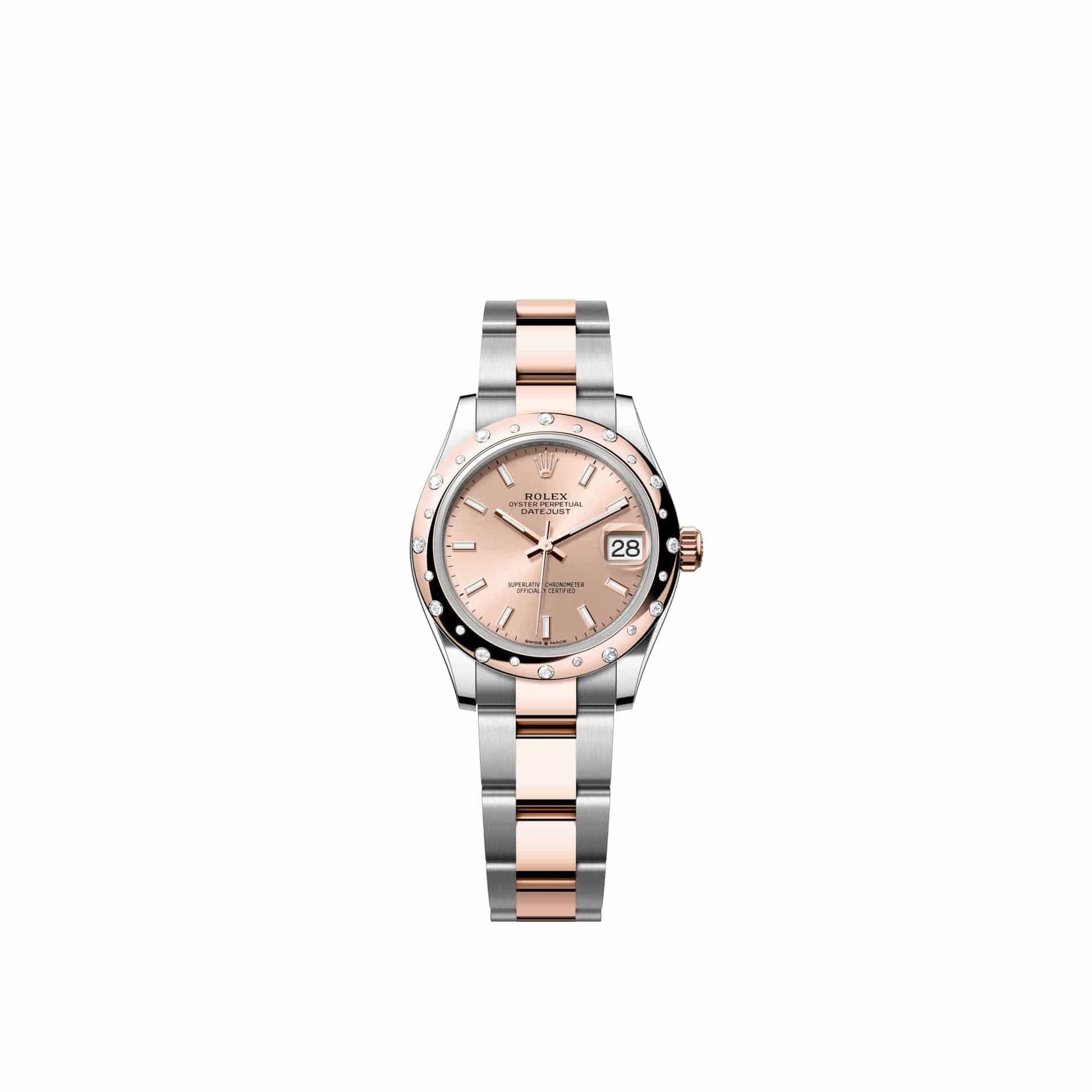 Rolex Datejust 31 278341RBR Rose Gold Stainless Steel Rose Dial Oyster Diamond Bezel (2026)