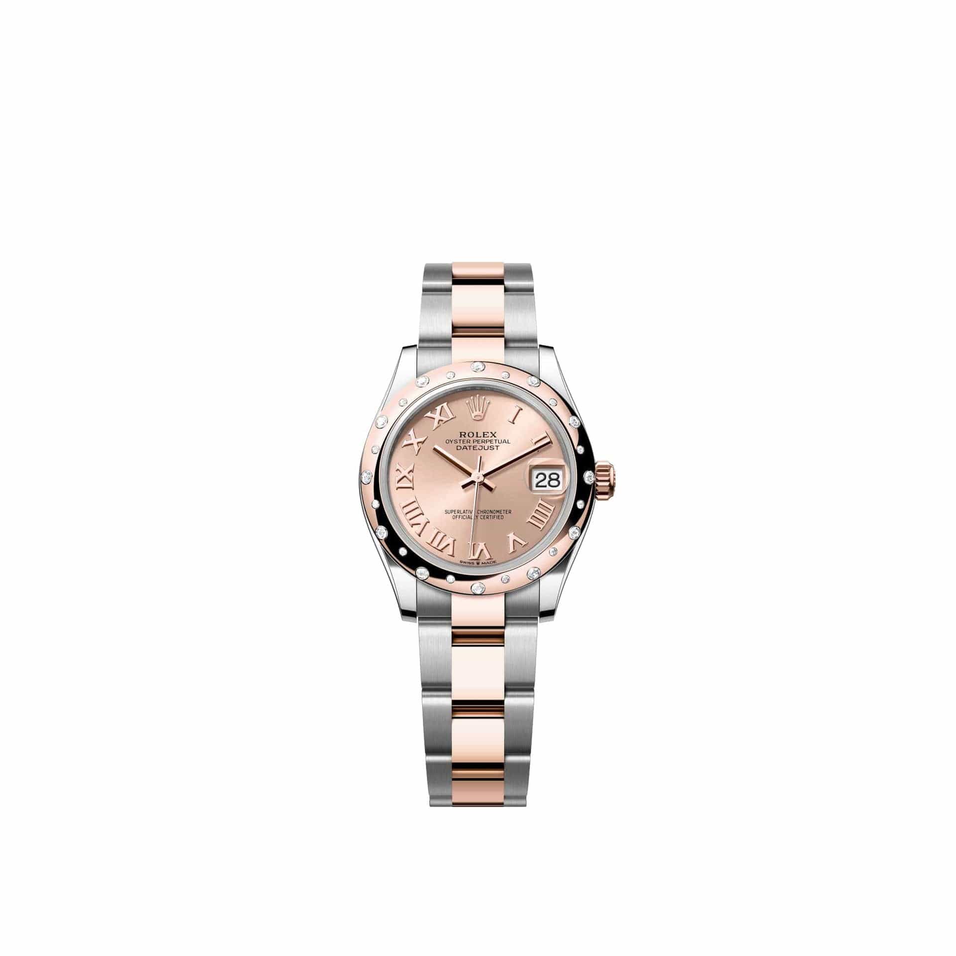 Rolex Datejust 31 278341RBR Rose Gold Stainless Steel Rose Roman Dial Oyster Diamond Bezel (2026)