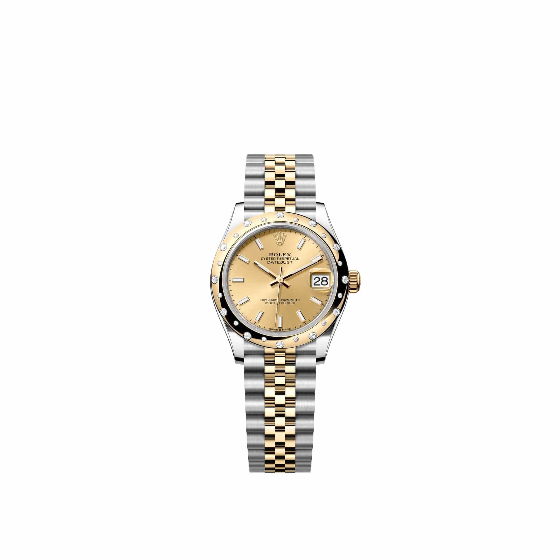 Rolex Datejust 31 278343RBR Yellow Gold Stainless Steel Champagne Dial Jubilee Diamond Bezel (2026)