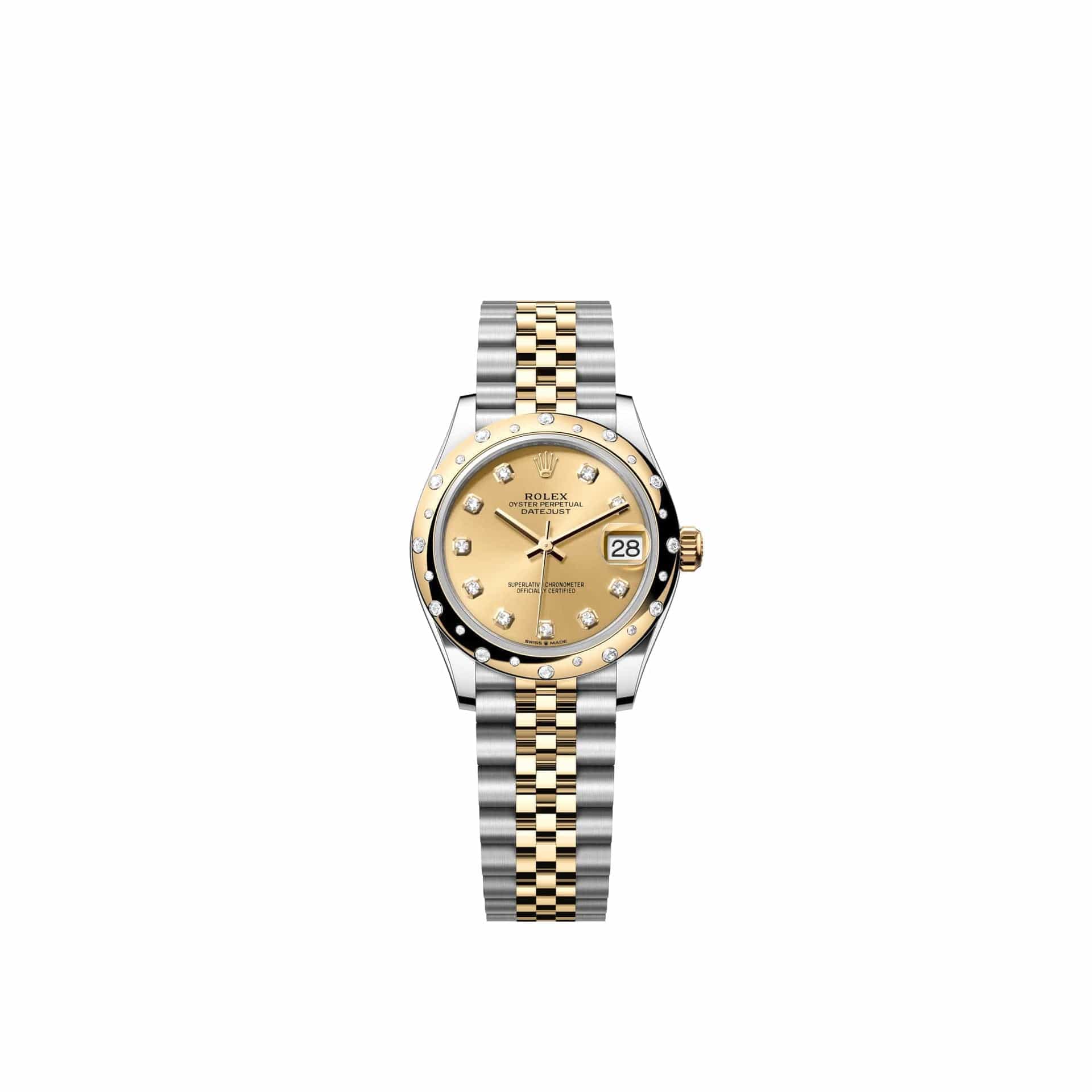 Rolex Datejust 31 278343RBR Yellow Gold Stainless Steel Champagne Diamond Dial Jubilee Diamond Bezel (2026)