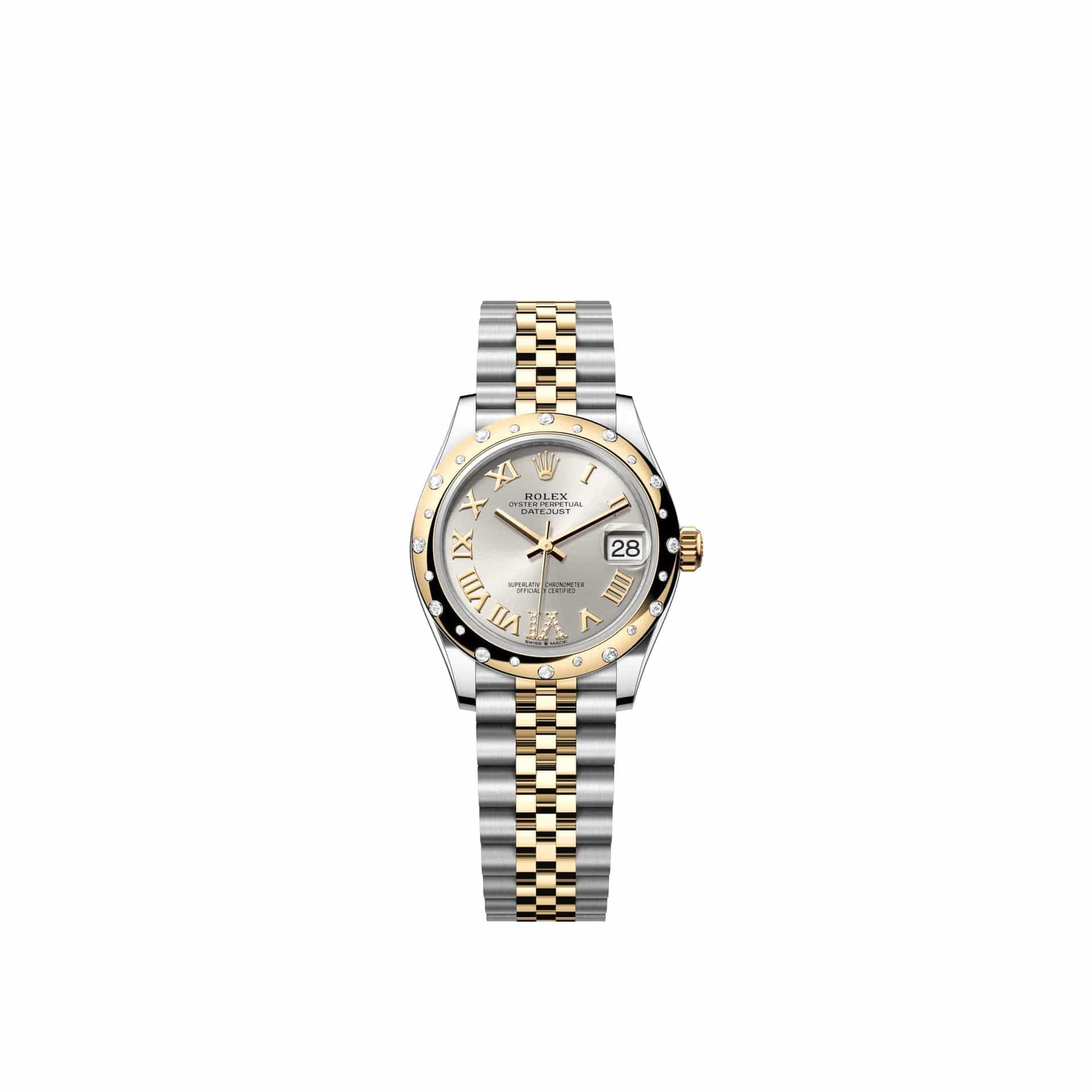 Rolex Datejust 31 278343RBR Yellow Gold Stainless Steel Silver Diamond Roman Dial Jubilee Diamond Bezel (2026)