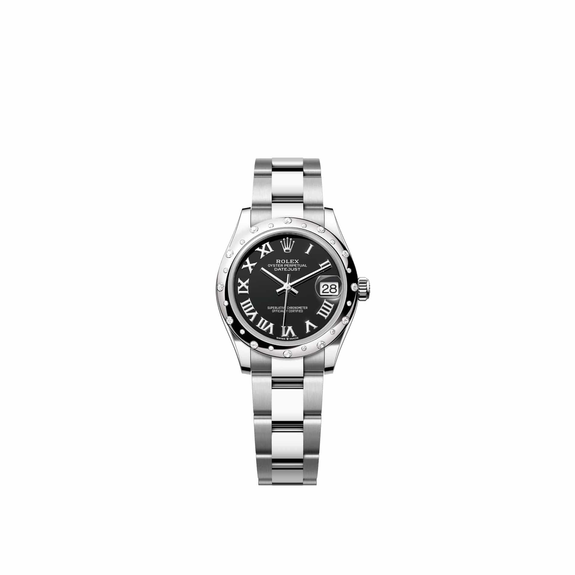 Rolex Datejust 31 278344RBR Stainless Steel Black Roman Dial Oyster Diamond Bezel (2026)