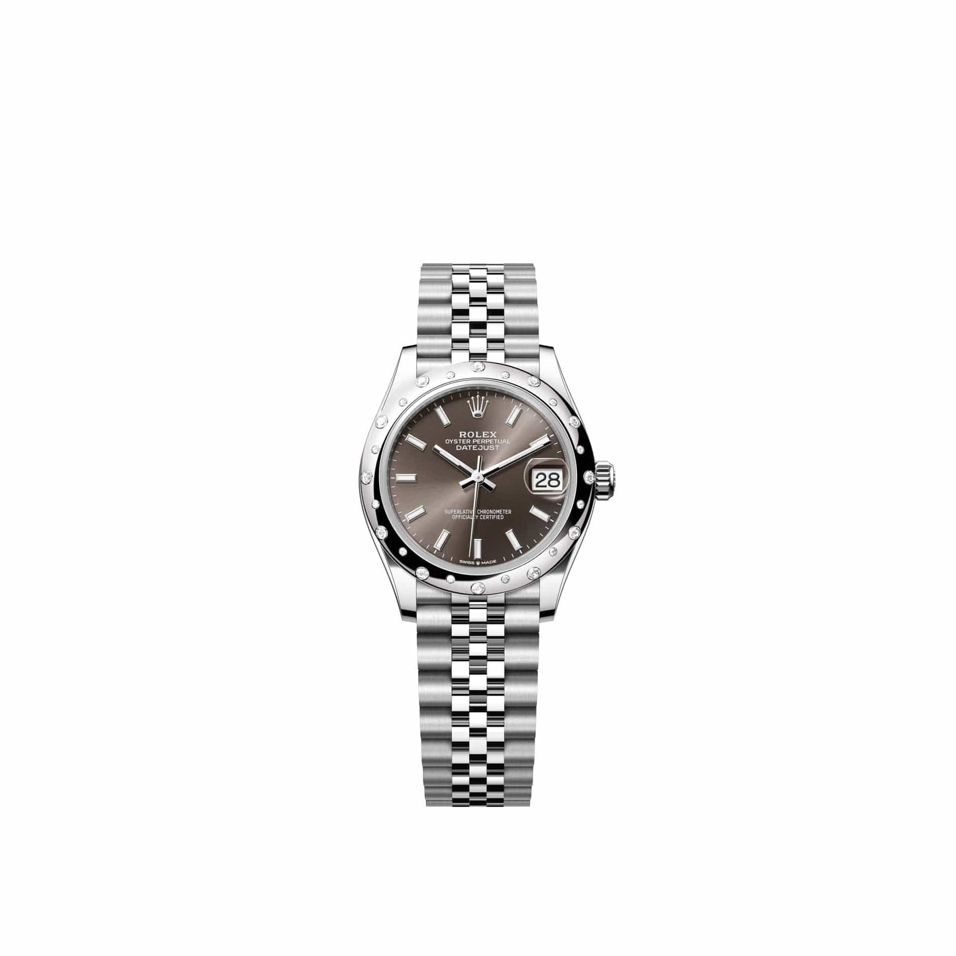 Rolex Datejust 31 278344RBR Stainless Steel Dark Grey Dial Jubilee Diamond Bezel (2026)