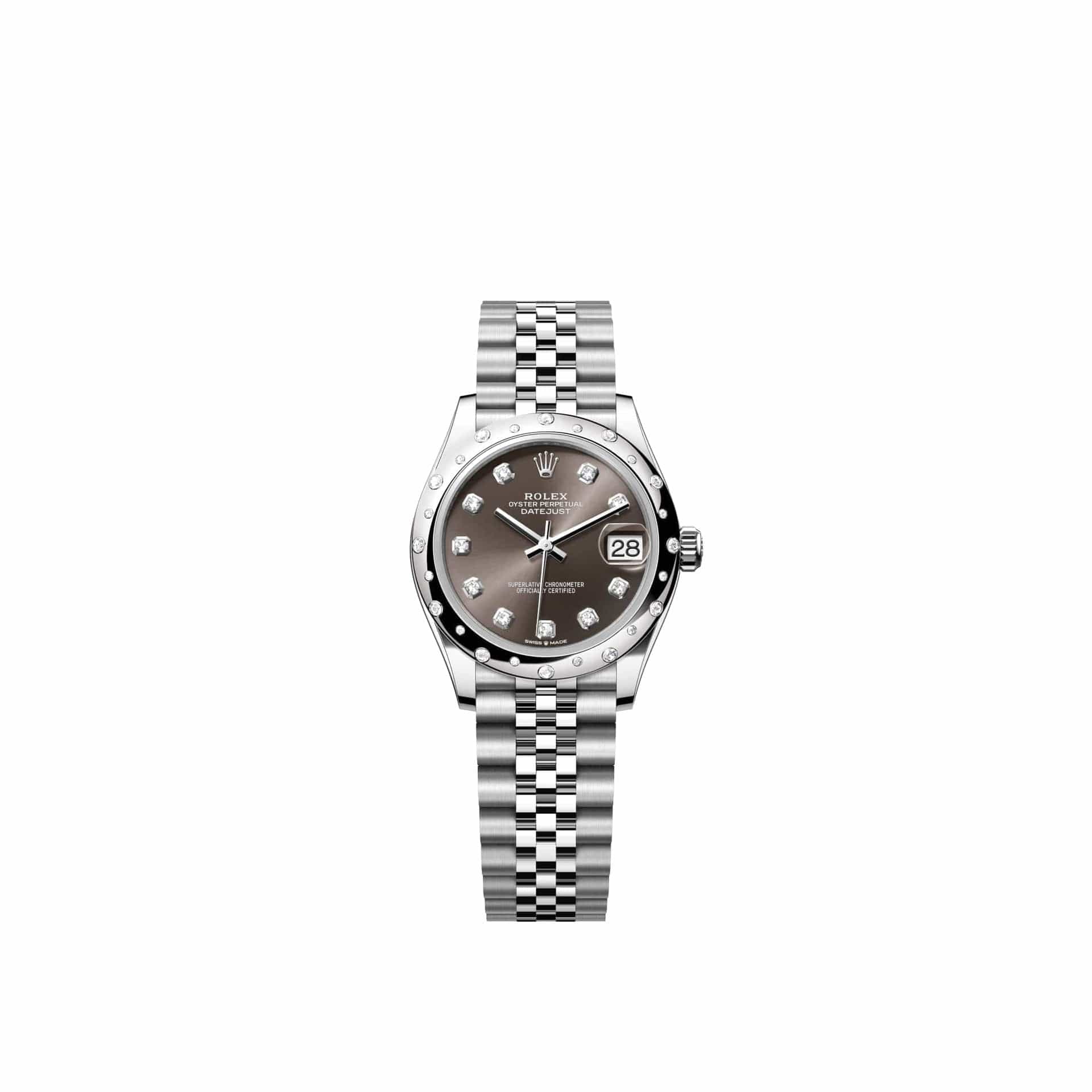 Rolex Datejust 31 278344RBR Stainless Steel Dark Grey Diamond Dial Jubilee Diamond Bezel (2026)