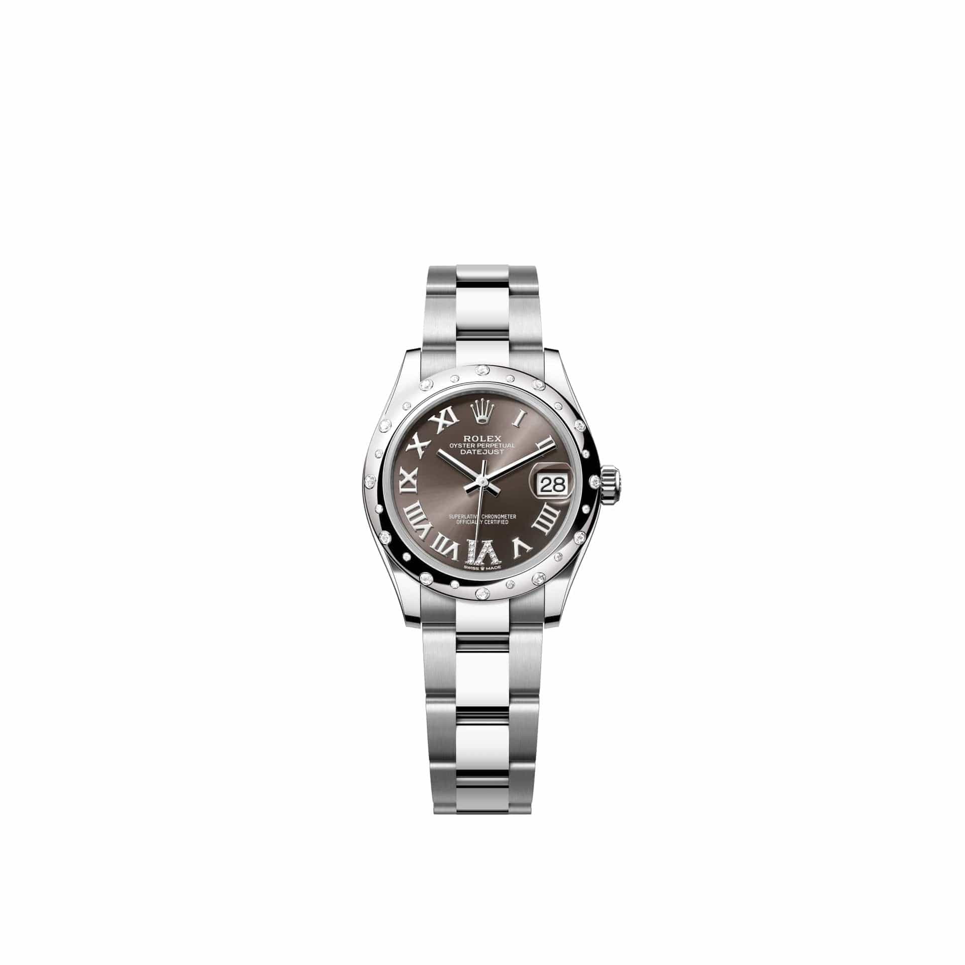 Rolex Datejust 31 278344RBR Stainless Steel Dark Grey Diamond Roman Dial Oyster Diamond Bezel (2026)